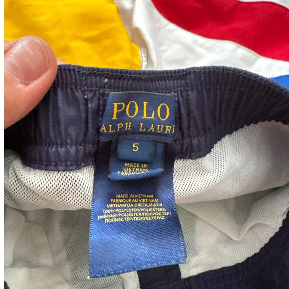 Polo Ralph Lauren Swim Trunks Kids Multicolor Colorblock Big Pony 3 SIZE 5‎